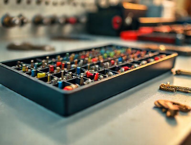 Rekeying tray with colour-coded pins and springs